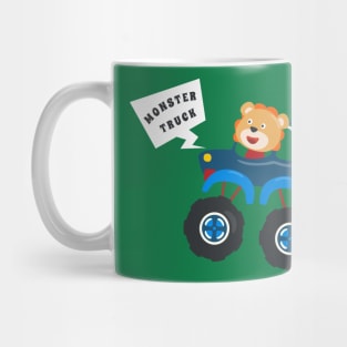 illustration of monster truck with cartoon style. Mug